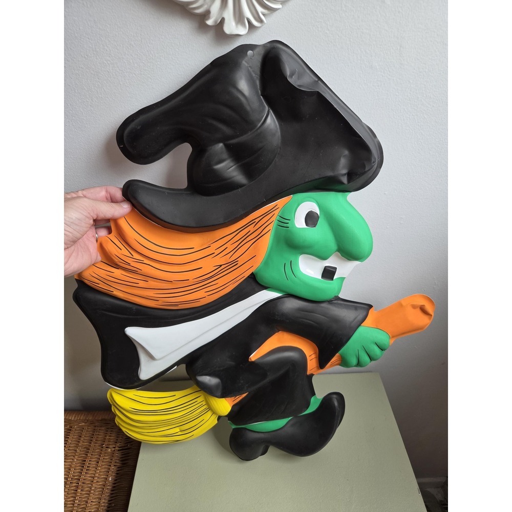 Vintage Halloween Witch Wall Decor Danson 22" Blow Mold Style